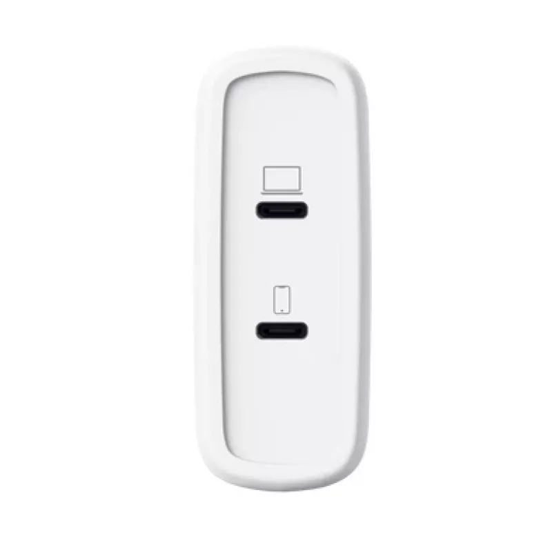 Nabíjačka TRUST Maxo 100W 2-port USB-C GaN — 100 W, 2x USB-C, 20 V max, AC, interiér, 2 m kábel, biela
