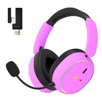 HATOR Phoenix 2 bezdrôtový headset káblový a bezdrôtový head-band gaming USB Type-C / USB Type-A Bluetooth fialový