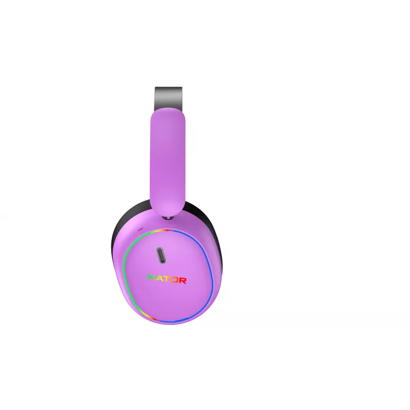 HATOR Phoenix 2 bezdrôtový headset káblový a bezdrôtový head-band gaming USB Type-C / USB Type-A Bluetooth fialový