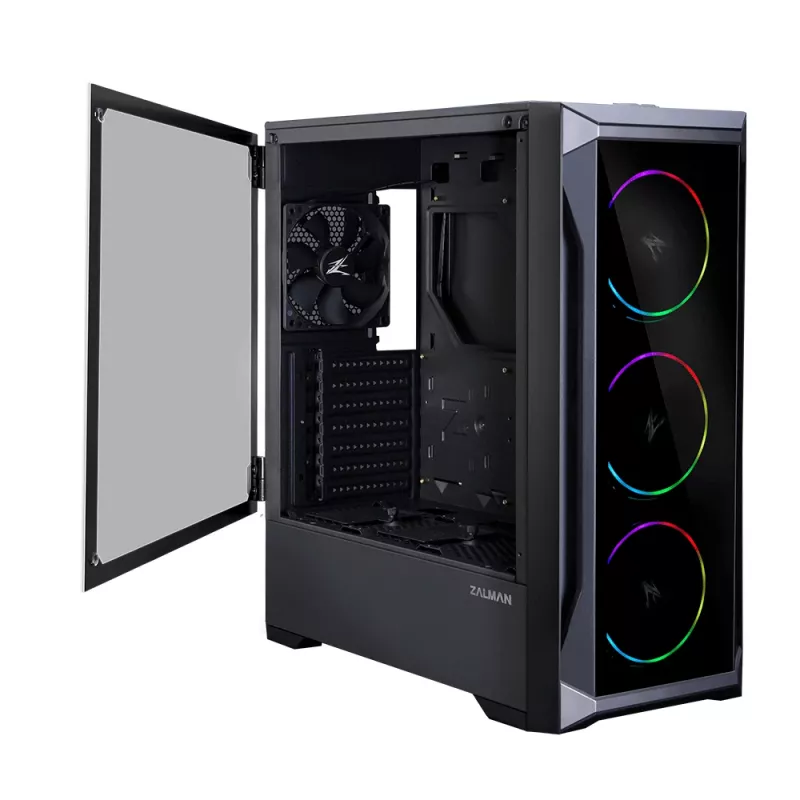 Zalman Z8 TG ATX Mid Tower PC skriňa, ARGB ventilátory x3, T/G Midi Tower čierna