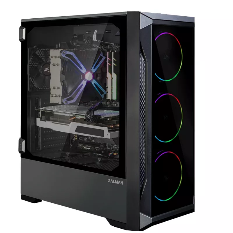Zalman Z8 TG ATX Mid Tower PC skriňa, ARGB ventilátory x3, T/G Midi Tower čierna