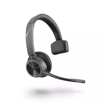 Headset HP POLY Voyager 4310 UC — bezdrôtový Bluetooth, s hlavovým mostom, supraaurálny, dosah 50 m, 122 g, čierna