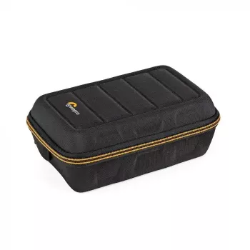 Taška na fotoaparát Lowepro HARDSIDE CS 60 — pevné puzdro, kompaktná, 140×85×227 mm, čierna/oranžová