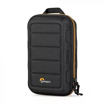 Taška na fotoaparát Lowepro HARDSIDE CS 60 — pevné puzdro, kompaktná, 140×85×227 mm, čierna/oranžová