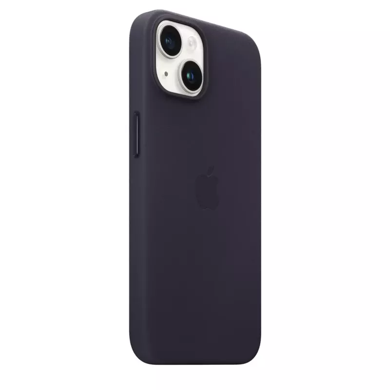Kožené puzdro MagSafe pre Apple iPhone 14 — fialová, pre 6,1