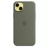 Puzdro Apple iPhone 14 Plus silikónové puzdro s MagSafe Oliv