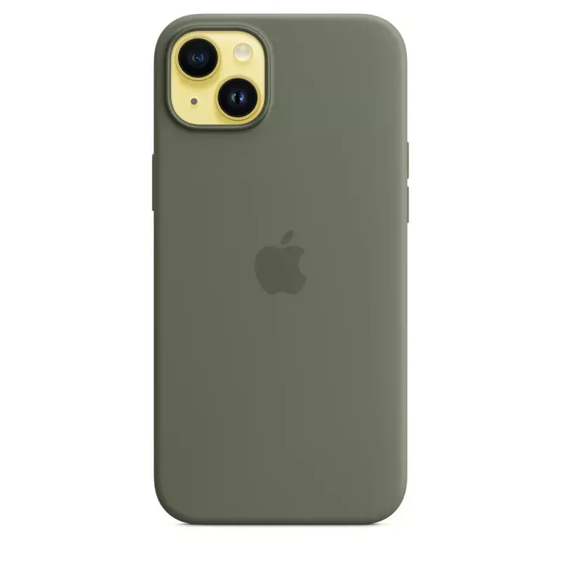 Puzdro Apple iPhone 14 Plus silikónové puzdro s MagSafe Oliv