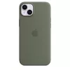 Puzdro Apple iPhone 14 Plus silikónové puzdro s MagSafe Oliv