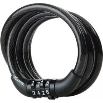 Spiálové káblové zámok MASTERLOCK Coiled Cord 8143EURDPRO 120 cm — bezpečnostný kábel pre zariadenia