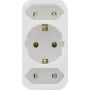 Elektrický prechodný konektor REV 2-násobný s ochranným kontaktom, biely, model 0512735777 WS