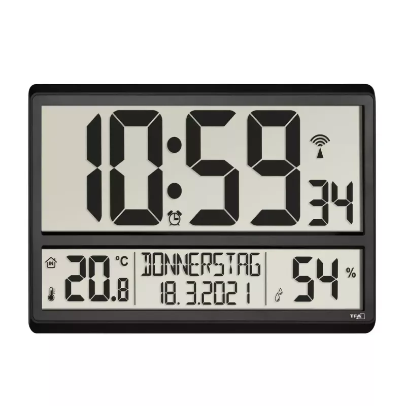 Digitálny budík TFA-Dostmann 60.4520.01 čierny na batérie
