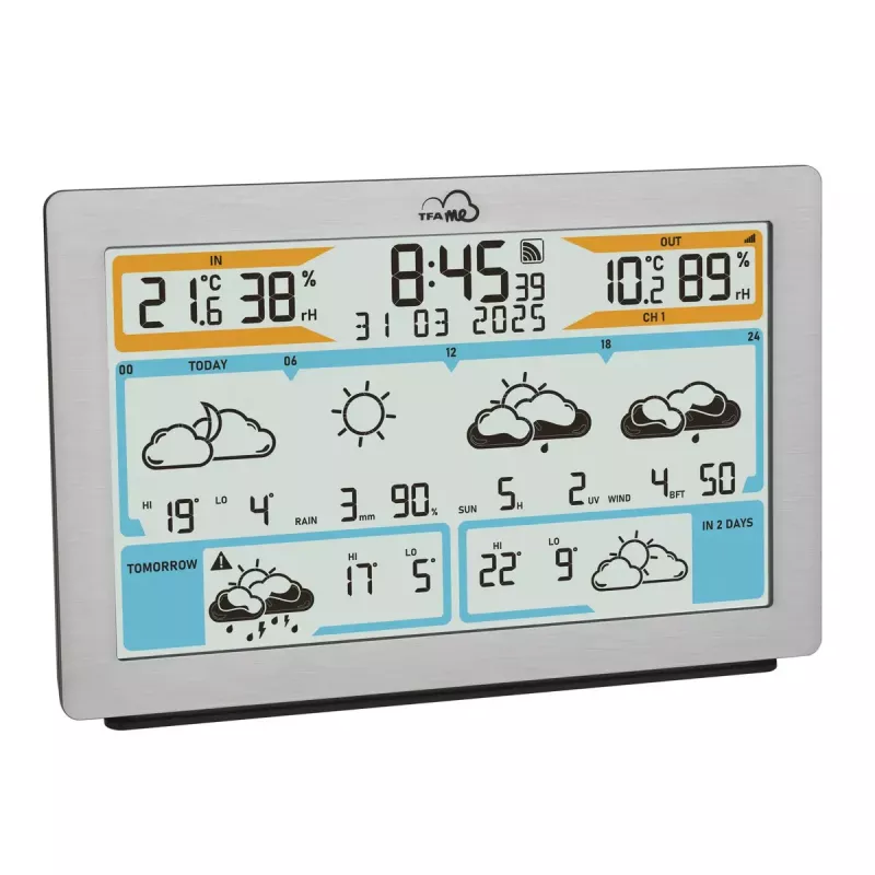 TFA-Dostmann TFA.me Silver LCD na batérie WLAN anemometer vlhkomer teplomer