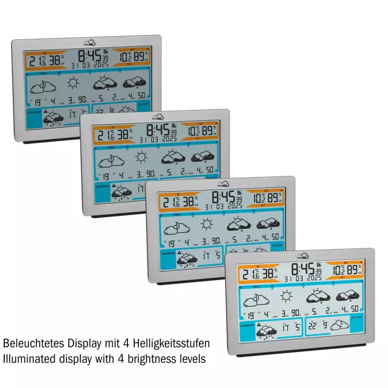TFA-Dostmann TFA.me Silver LCD na batérie WLAN anemometer vlhkomer teplomer