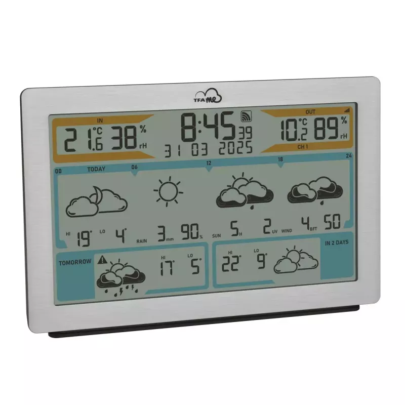 TFA-Dostmann TFA.me Silver LCD na batérie WLAN anemometer vlhkomer teplomer