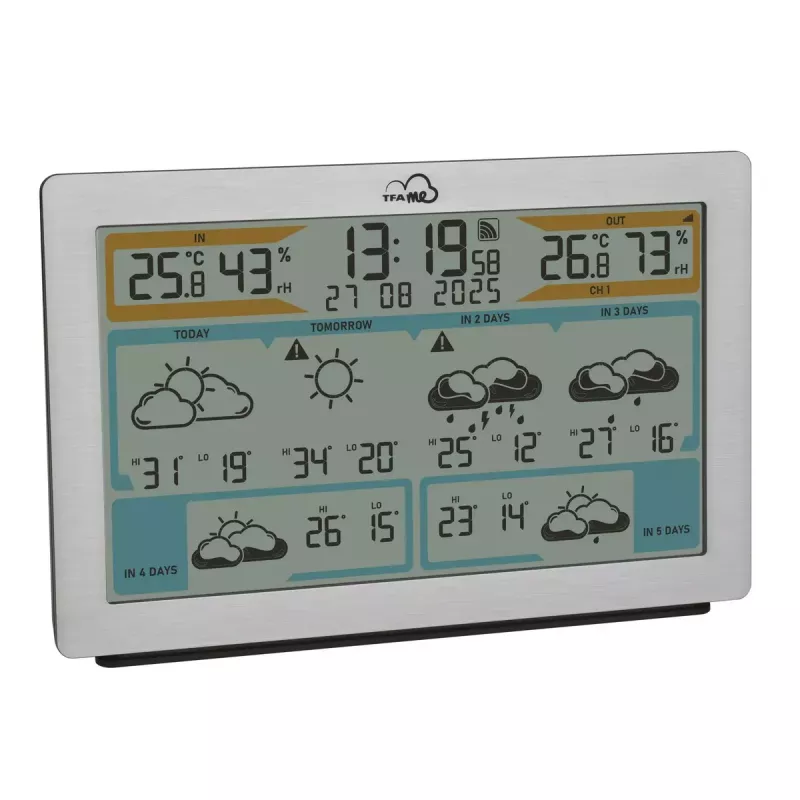 TFA-Dostmann TFA.me Silver LCD na batérie WLAN anemometer vlhkomer teplomer