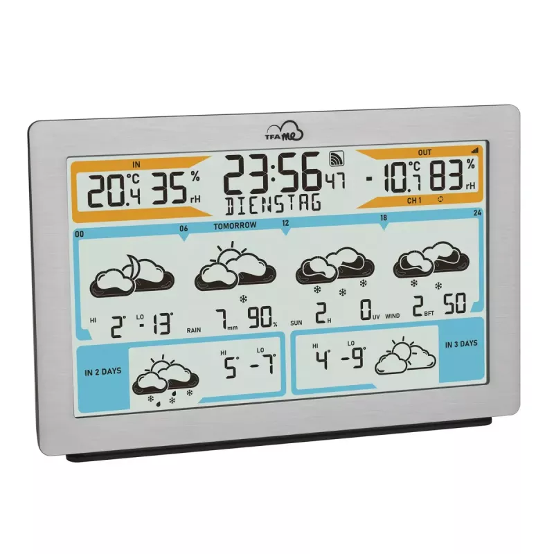 TFA-Dostmann TFA.me Silver LCD na batérie WLAN anemometer vlhkomer teplomer