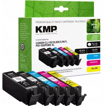 Multipack atramentových náplní KMP kompatibilný s Canon PGI-550/CLI-551 XL – sada multipack