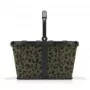 Nákupný košík Reisenthel carrybag čierna/hnedá, hliníkový rám, polyester, 22 l, 480×280 mm