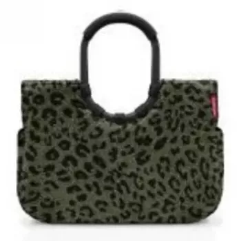 Nákupná taška Reisenthel loopshopper L — 25 L, 460×250 mm, hliníkový rám, čierna/hnedá