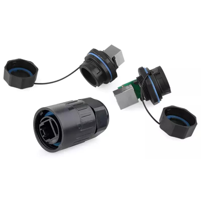 Vodičová spojka RJ45 Alcasa IC06-R102 čierna meď plast silikagél