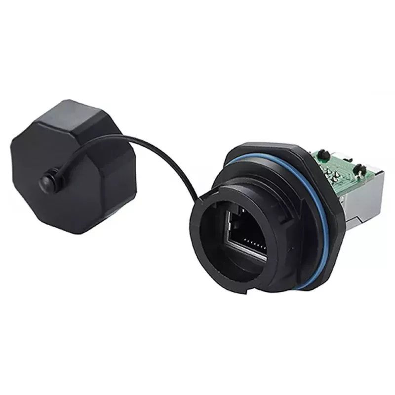 Vodičová spojka RJ45 Alcasa IC06-R102 čierna meď plast silikagél