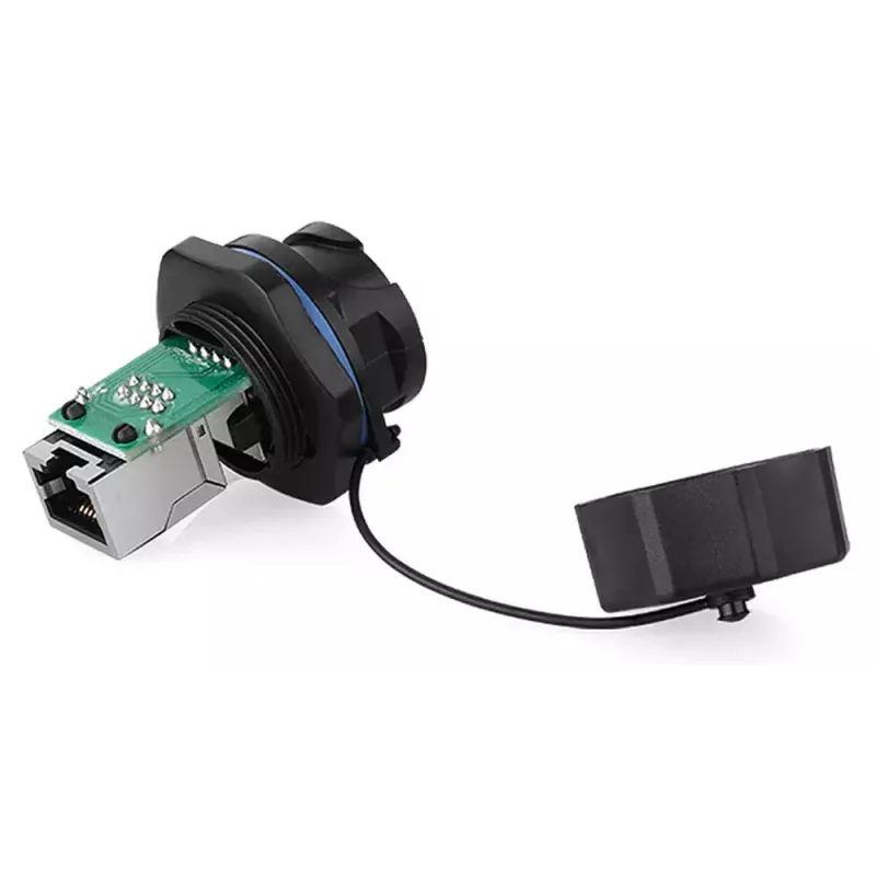 Vodičová spojka RJ45 Alcasa IC06-R102 čierna meď plast silikagél