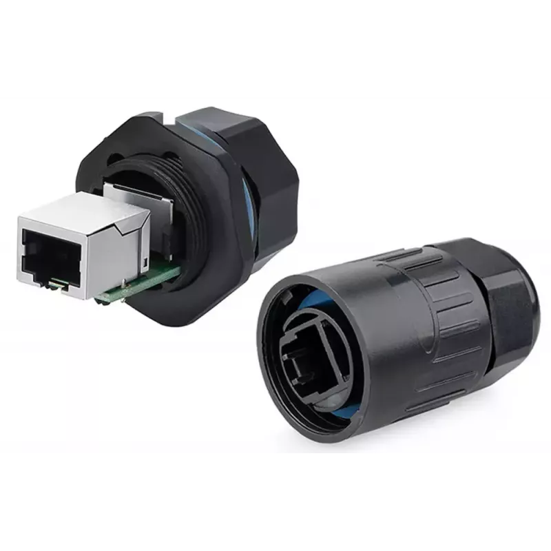 Vodičová spojka RJ45 Alcasa IC06-R102 čierna meď plast silikagél