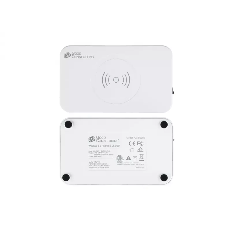 Mobilná nabíjačka Alcasa PCA-D005W univerzálna biela AC bezdrôtové rýchle nabíjanie