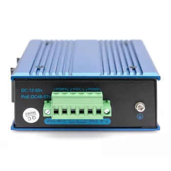 Digitus 4 port Fast Ethernet sieťový PoE switch, priemyselný, unmanaged, 1 SFP Uplink
