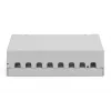 Patch panel DIGITUS desktop modulárny prázdny, tienený, 8-portový, oceľ, sivý, nástenná montáž