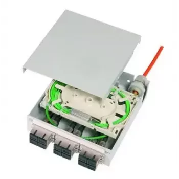 Telegärtner STX H82050K0005 DIN lištová optická rozvodná skrinka, 12x LC MM, svetlosivá RAL 7035