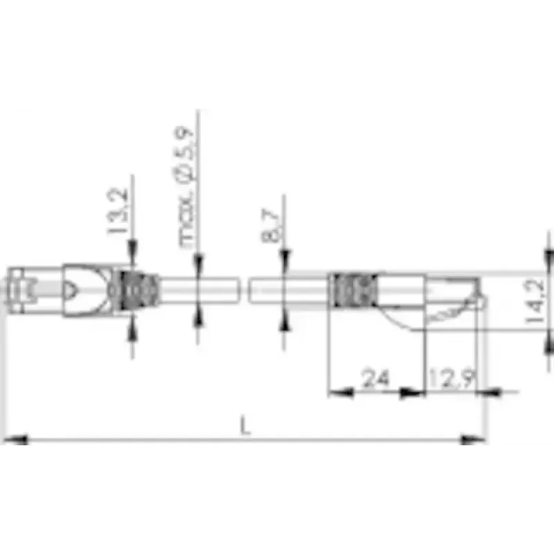 Telegärtner MP8 FS 500 Cat6a S/FTP prepojovací kábel, RJ45-RJ45, 0,25 m