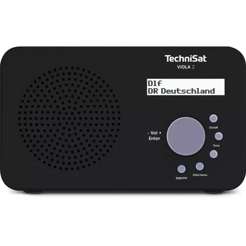 Prenosné rádio TECHNISAT VIOLA 2 – DAB+ a FM, LCD displej, 1 W, 3,5 mm jack, čierna