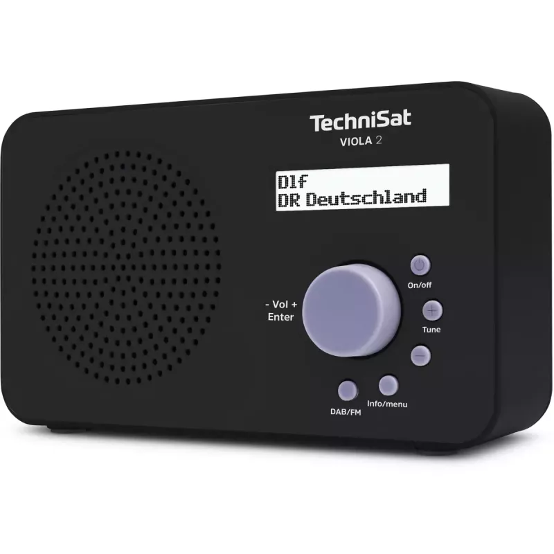Prenosné rádio TECHNISAT VIOLA 2 – DAB+ a FM, LCD displej, 1 W, 3,5 mm jack, čierna