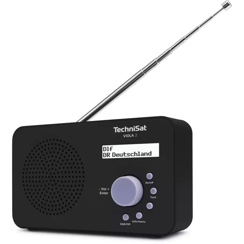 Prenosné rádio TECHNISAT VIOLA 2 – DAB+ a FM, LCD displej, 1 W, 3,5 mm jack, čierna