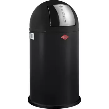 Odpadkový kôš Wesco Pushboy 50 l, čierna matná, bezpedálové tlačné veko