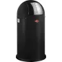 Odpadkový kôš Wesco Pushboy 50 l, čierny matný, bezpedálové tlačné veko