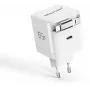 GaN nabíjačka 65W od RealPower, 65 wattov, dva USB-C konektory, biela