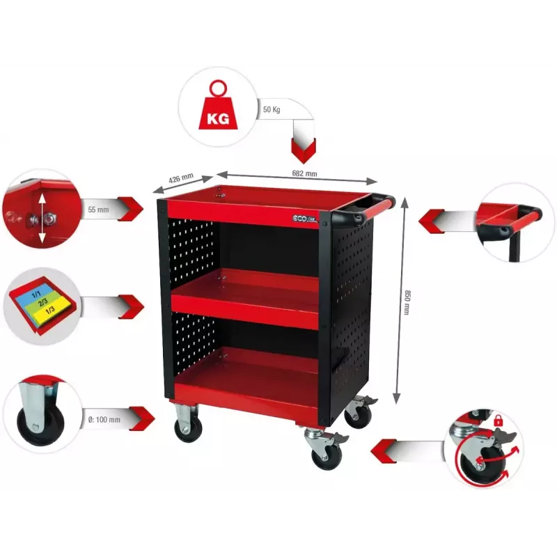 KS Tools ECOline dielenský servisný vozík (890.0006)