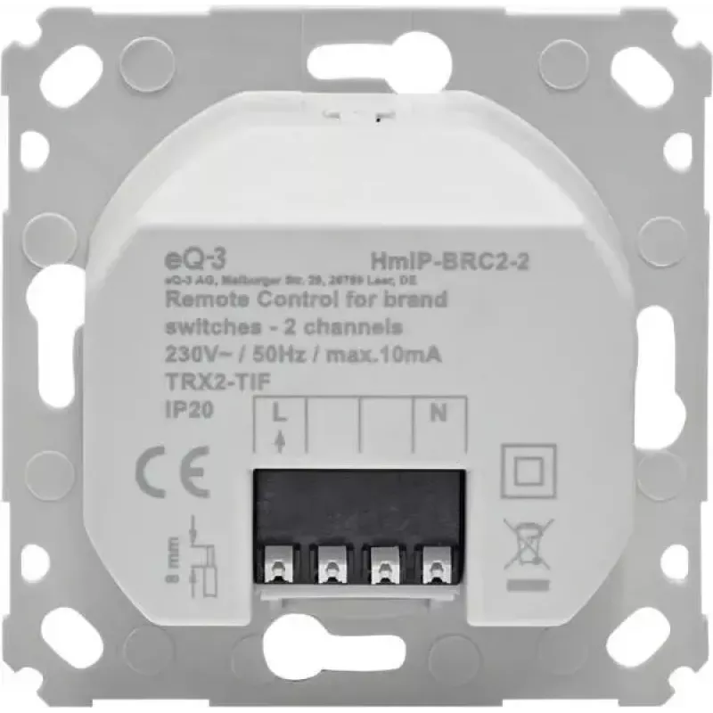 Elektrické spínacie príslušenstvo eQ-3 Homematic IP 161839A0, biela, 71×71×37 mm