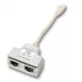 EFB Elektronik K5123.015 T-adaptér, Cat.5e 10/100BaseT/ISDN, RJ45 na 2x RJ45, 0,15 m, strieborný/biely