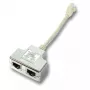 EFB Elektronik K5125.015 T-adaptér 1:1 paralelný, RJ45 na 2x RJ45, 0,15 m, biely