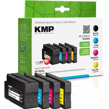KMP 1747,4005 MultiPack H166VX čierna, azúrová, purpurová, žltá atramentové náplne, kompatibilné s HP 953XL