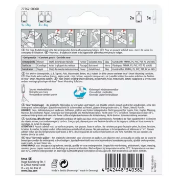 Univerzálny háčik do interiéru Tesa 77762-00000-01 – biela, balenie 2 ks