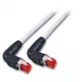EFB Elektronik K4137GR.0,50 RJ45 patch kábel, Cat.6A S/FTP, 2x90° zalomený, 0,5 m, sivý