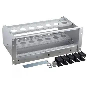 Subrack EFB Elektronik 53711.1 — hliníkové/termoplastové puzdro, 483×295×178 mm, sivá