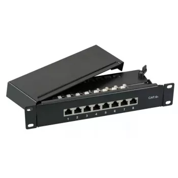 Patch panel EFB Elektronik 37737SW.8 RJ-45 10000 Mbit/s čierna 1U