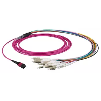 EFB Elektronik MTPF12LCOM3-2 Optický patch kábel MTP/F na 12x LC, OM3 50/125 µm, LSZH, 2 m, aqua