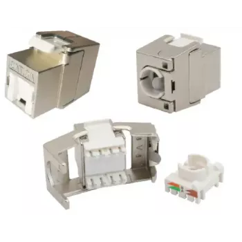 Keystone modul EFB Elektronik E-20093, ploché prevedenie, strieborný, RJ-45 konektor samica