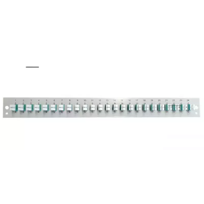 Patch panel príslušenstvo EFB Elektronik SB-FP-24SC-S-OM4 — 1U rackmontáž, 432×13×43,5 mm, sivý
